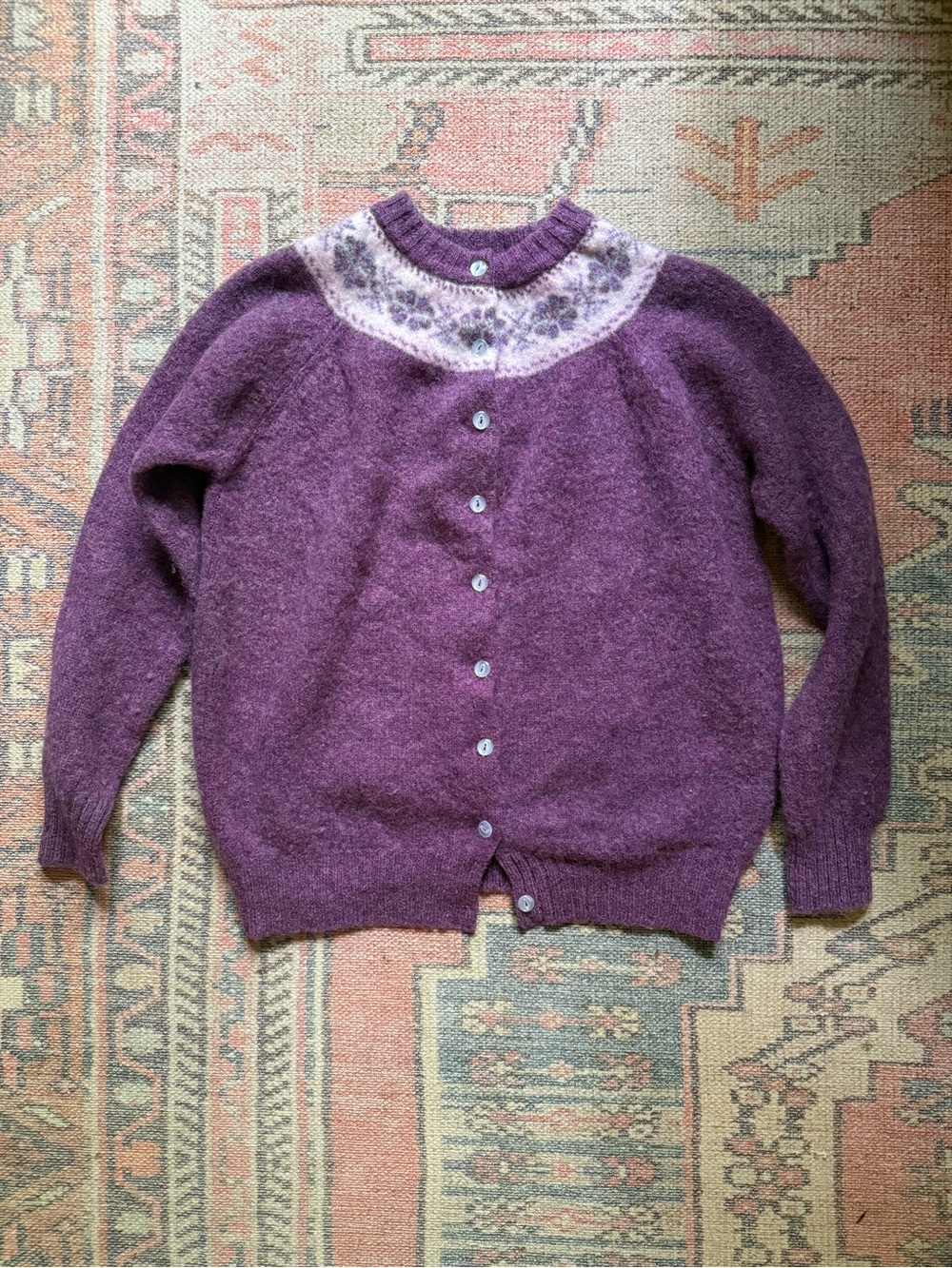 Vintage Maban of Scotland Fair Isle Wool Cardigan | Made in Britain